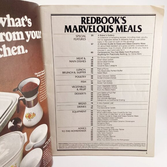 REDBOOK'S Vintage Marvelous Meals cookbook magazine ~ 1977 home decor recipes - Picture 5 of 16